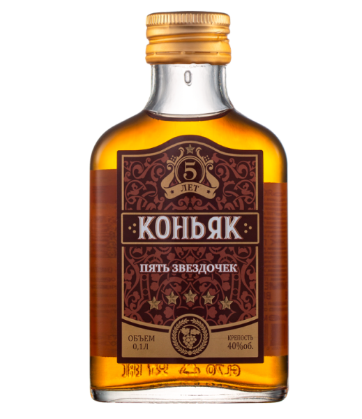 Коньяк ПЯТЬ ЗВЕЗДОЧЕК "Vigrosso" 0,1 л 40%