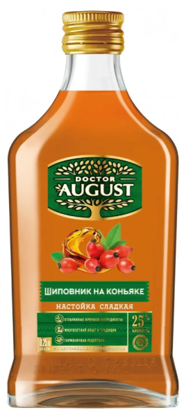 Настойка сладкая "ДОКТОР АВГУСТ ШИПОВНИК НА КОНЬЯКЕ" 0,25 л. 25%
