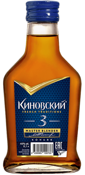 Коньяк трехлетний «КИНОВСКИЙ» 0,1 л. 40%